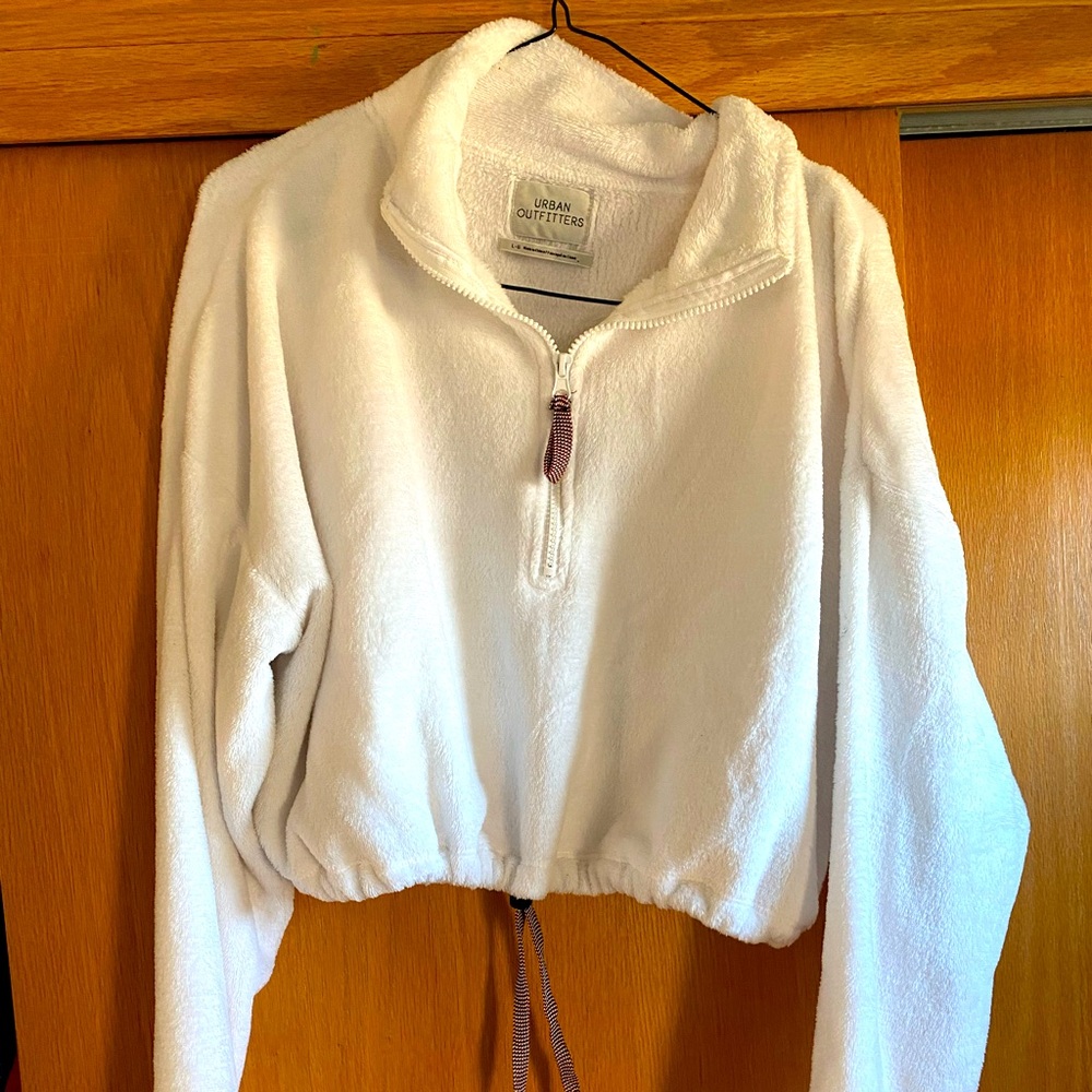 Urban Outfitters like new 1/4 zip crop fuzzy sweatshirt
